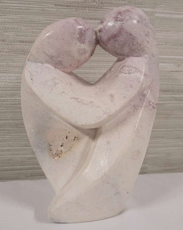 Soap Stone Carving Two People Kissing . Measures 7 1/4" tall