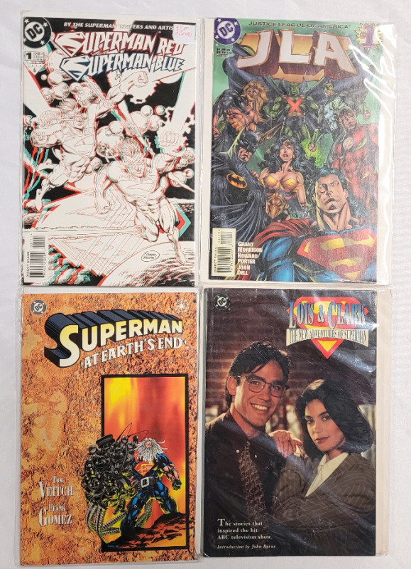 DC Comic Lot . JLA #1 , Superman Red/Superman Blue #1 , Superman At Earth's End & Lois & Clark