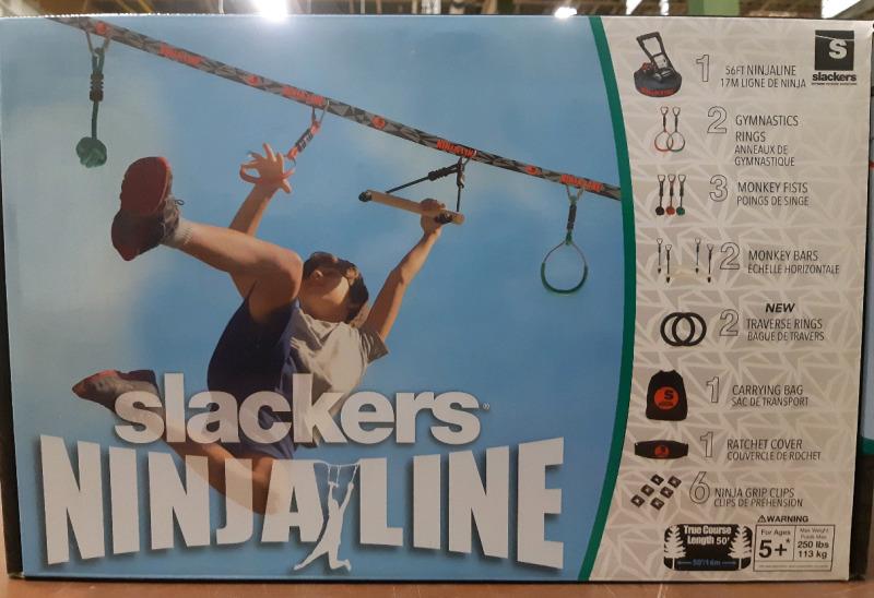 New Slackers NinjaLine Intro Kit With 7 Hanging Obstacles ( Retails For 149.99 )