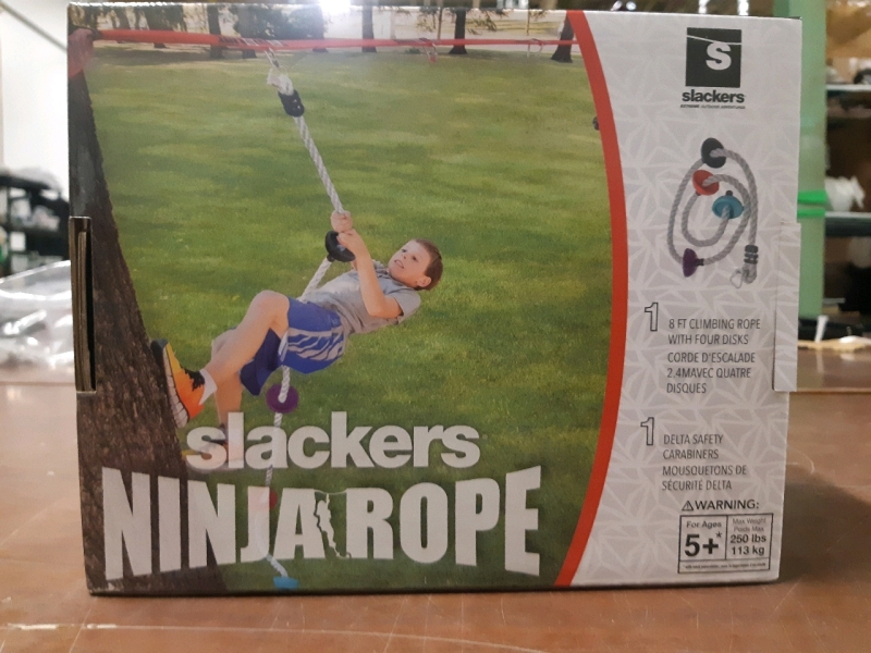 New Slackers Ninia Rope 8' Feet Long With Footholds For Climbing