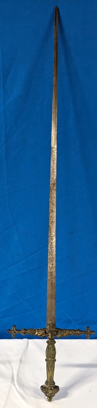 Vintage Decorative Longsword with Rapier Styled Blade. 33" Blade, 39.5" Total Length