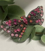 Articulated Dragonfly Rhinestone Brooch