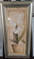 Framed Floral Print. 11.5" by 23.5"