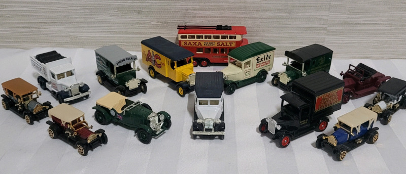 Lledo ' Days Gone ' Assorted Diecast Car & Truck Lot plus 4 Plastic Cars - 14 Total