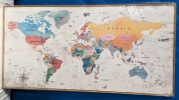 New Framed Canvas World Map. 24" by 47.5"