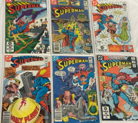 6 Superman DC Comics Issues #369, 370, 373, 374, 375 & 377 Bronze Age Vintage Bagged and Boarded