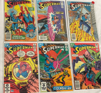 6 Superman DC Comics Issues #379, 381, 383, 384, 385 & 386 Bronze Age Vintage Bagged and Boarded