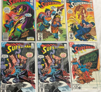 6 Superman DC Comics Issues #387, 388, 389, 390, 390 & 391 Straight Run Bronze Age Vintage Bagged and Boarded