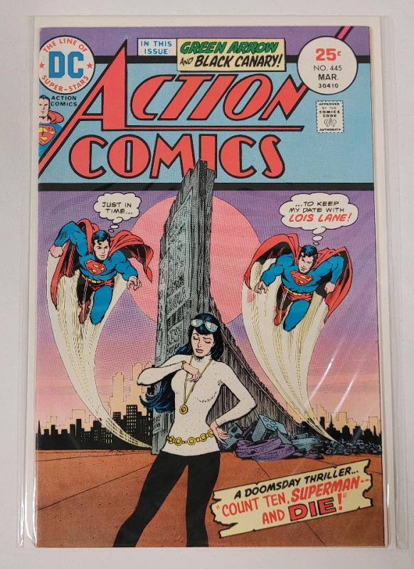 1975 DC Comics ACTION COMICS #445 , Excellent Pre-owned Condition . Bagged & Boarded