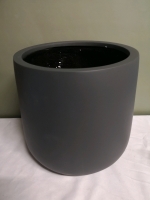 New Green Theory Fiberglass Bowl Planter - D13" & H13" Matte Grey