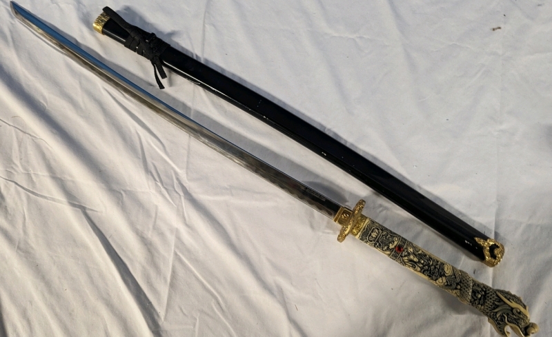 Decorative Katana with Wooden Sheath. 27.5" Blade 41" Total Length.