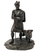 Vintage 1980 | Signed Tom Mackie Heredities "Scottish Laird & Collie" Sculpture | 10.5" Tall