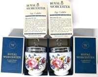 Twin Vintage Royal Worcester England Flameproof Porcelain | Egg Coddlers with Original Boxes