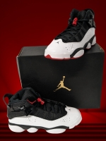 New Youth Size 4Y | NIKE Air Jordan 6 Rings (GS) | Black/University Red-White | 322419 067