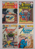 1974 - 1975 DC Comics ACTION COMICS #442 , 448 , 455 , 454 . Bagged & Boarded