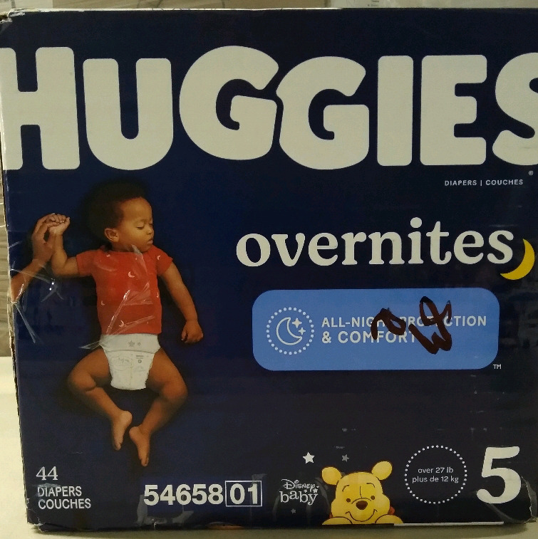 New Size 5 (Over 27lbs) Huggies Overnites | 44 Diapers