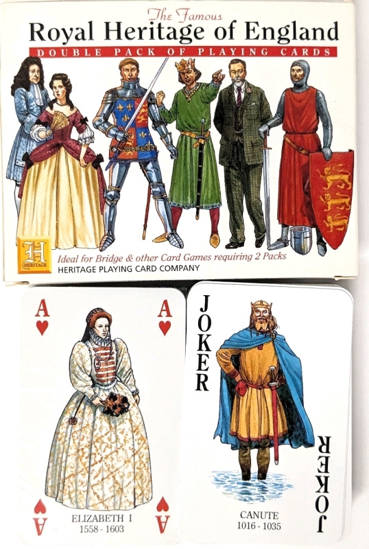 Vintage | The Famous Royal Heritage of England Double Pack of Playing Cards by the Heritage Playing Card Company