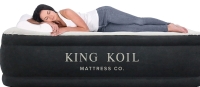 New King Koil Luxury Inflatable Mattress Inflation/Deflation Controls Plug In 72"x55" Approx