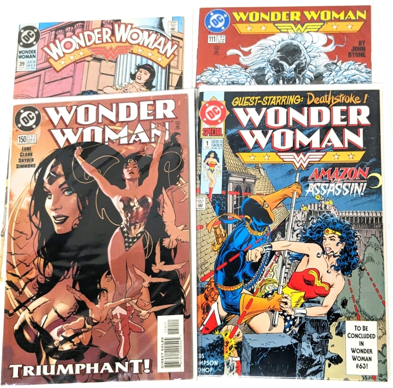 4 Vintage Wonder Woman Comic Books | 39, 111, 150 & #1 Amazon vs Assassin Guest Starring Deathstroke