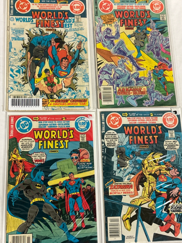 4 Worlds Finest Comics DC Comics #271, 272, 273 & 274 Straight Run Bronze Age Vintage Superman Batman Robin Bagged and Borded