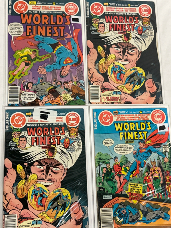 4 Worlds Finest Comics DC Comics #266, 268, 268 & 269 Bronze Age Vintage Superman Batman Bagged and Borded