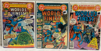 3 Worlds Finest Comics DC Comics #261, 263 & 264 Bronze Age Vintage Superman Batman Bagged and Borded