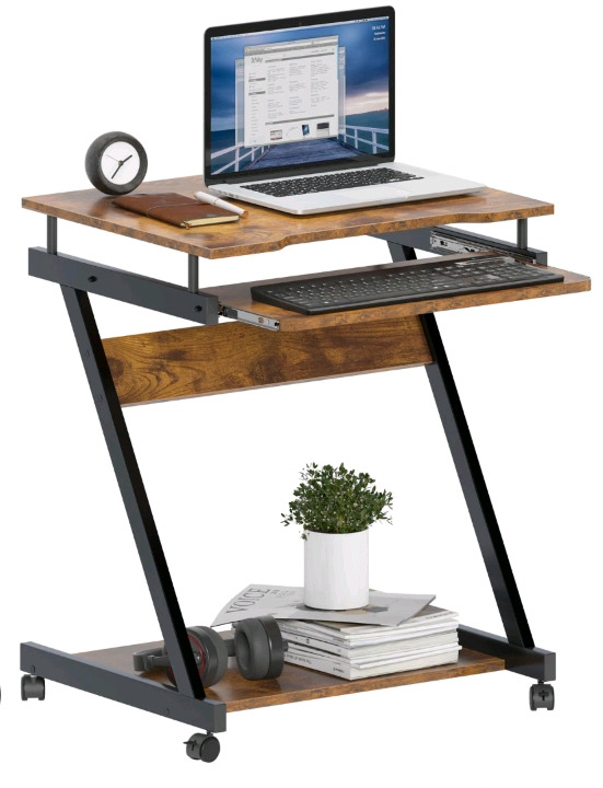 New Computer Desk On Wheels With Keyboard Tray Measures ( 68.5 x 53.5 x 11.5 )