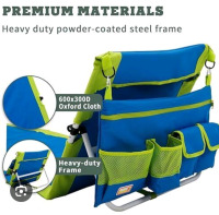 New Daystar Foldable Beach Mat Lounger Chair With Storage Pouch Tote Bag Attached