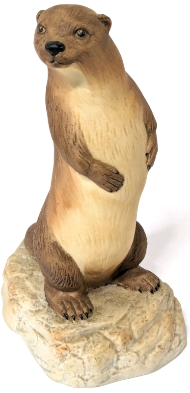 Fantastic Vintage 1975 | ANSLEY England Otter Fine Porcelain Figure | 6.2" Tall