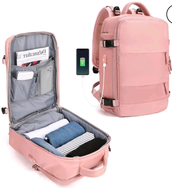 New Polyester Backpack / Ruck sack With Charging Port For Women ( 420*310*170mm )