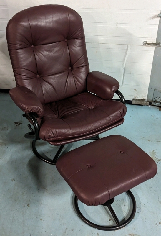 Lounge Chair with Ottoman. Chair measures 41" by 26" by 32". Ottoman Measures 15" by 18" by 14"