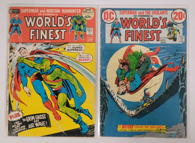 1972 DC Comics World's Finest Comics #212 & 214 , Bagged & Boarded