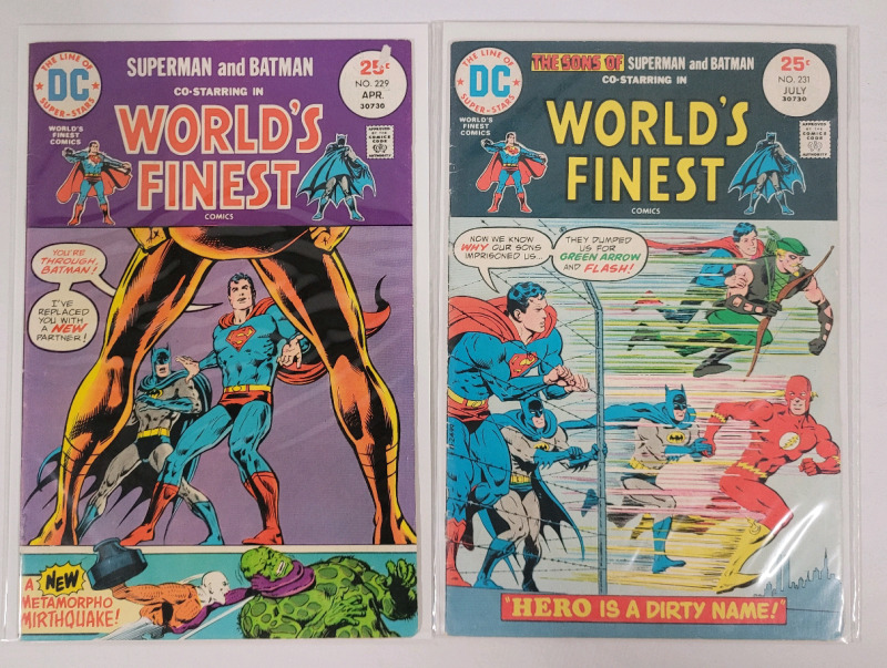 1975 DC Comics World's Finest Comics #229 & 231 , Bagged & Boarded