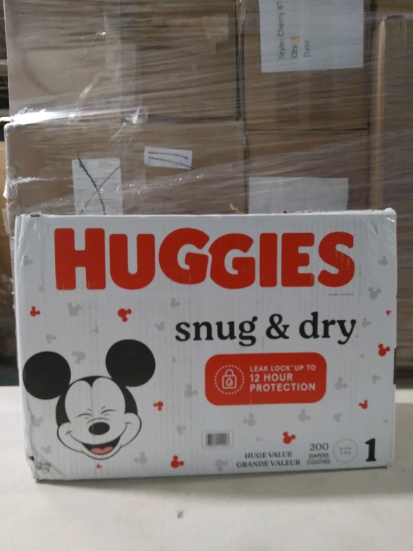 New Huggies Snug & Dry 200Pack Diapers size 1