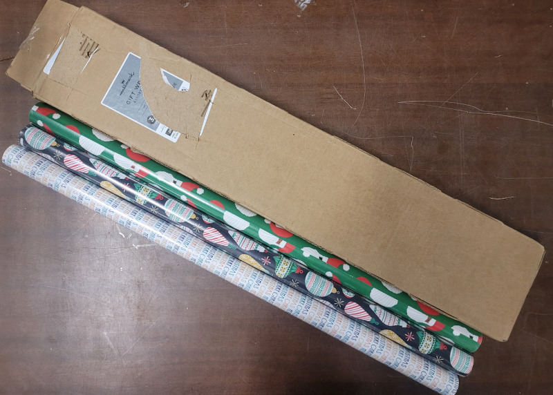 New - Hallmark Two-Sided Gift Wrap , Three (3) Rolls . Each Roll measures 2.5ft×16ft