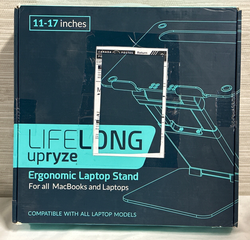 Lifelong Upryze Ergonomic Laptop Stand For Desk, Adjustable Height Up To 20", Portable Laptop Stands, Fits Macbook, Laptops 10 15 17 Inches, Laptop Holder And Laptop Desk Stand Tabletop Looks New