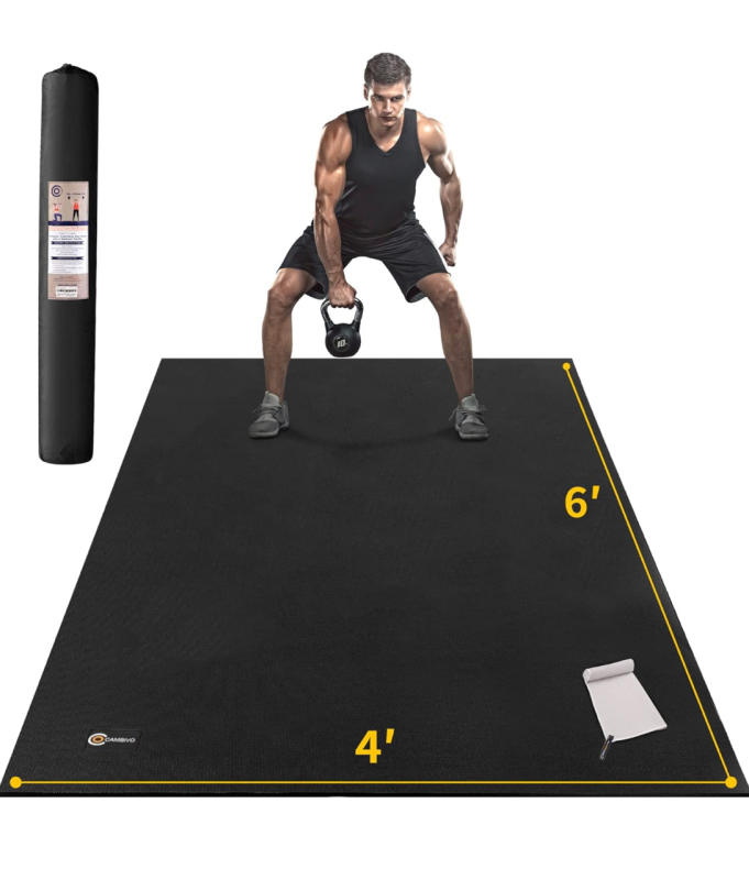 As New CAMBIVO Large Workout Mat (6' x 4' x 7mm), Non-slip Extra Thick Yoga Mat, Shoes Friendly Exercise Mat-72&rdquo;x 48&rdquo;x 7mm