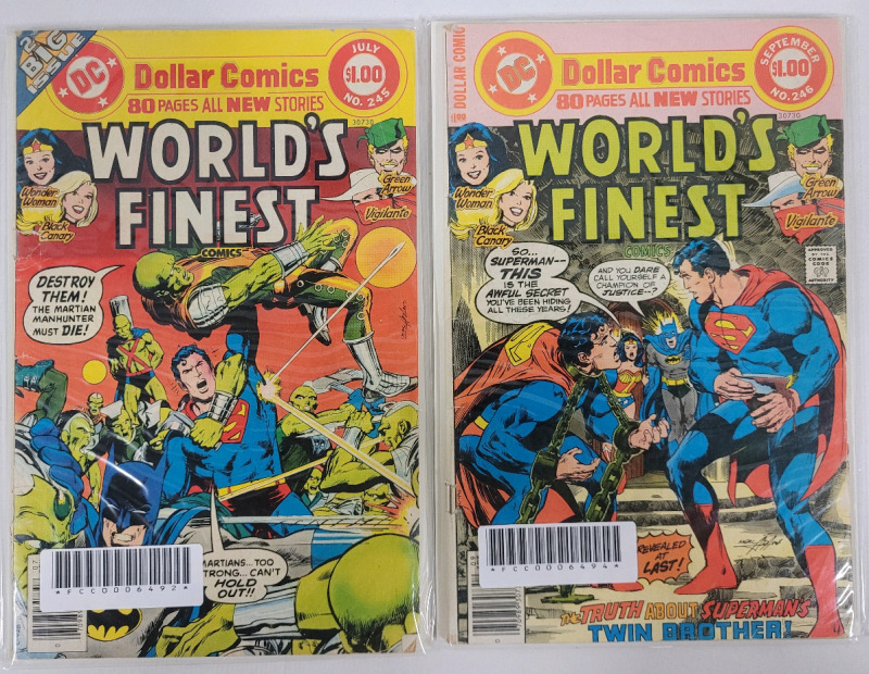 1977 DC Comics World's Finest Comics #245 & 246 . Bagged & Boarded