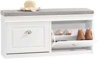 New SoBuy FSR64-W,Hallway Shoe Bench,Shoe Cabinet with Flip-Drawer and Seat Cushion<br/>