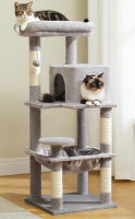 New Cat Tree Medium Cat Tower, Activity Center stable and sturdy, Cat Tree with hammock and wide Cat House size M Grey