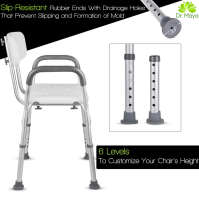 As New Adjustable Shower Chair with Back and Arms Anti-Slip Bench - Bathtub Seat for Bathroom Safety & Comfort