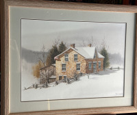 Jack Reed Limited 18/450 Signed 1955 Canadian Winter Framed Print Approximately 29” x 37”