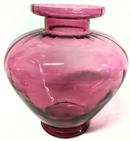 Large Vintage Cranberry Glass Vase | 9.25" Tall