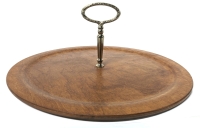 Vintage MCM Mid Century Modern | Genuine Woodcroftery Handled Tray | 14" Diameter x 5.75" Tall