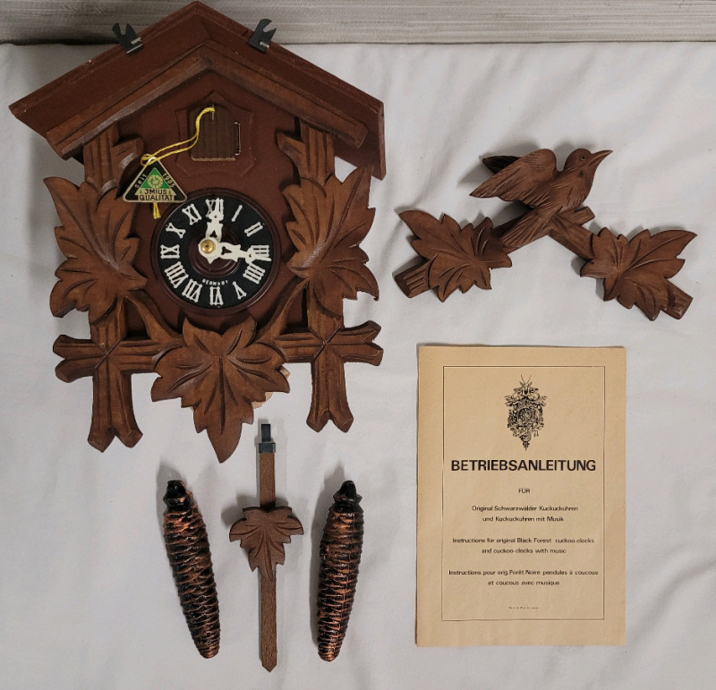 Vintage Jmius Black Forest Cuckoo Clock w/Music . Never Set-Up , Never Used . Made in Germany