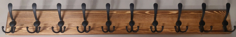 New Wooden Hanging 10 Hook Coat Rack ( 38.5" x 4.5" x ¾" )