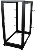 New StarTech 4 Post 25U Mobile Open Frame Server Rack / 19" Network Rack With Wheels