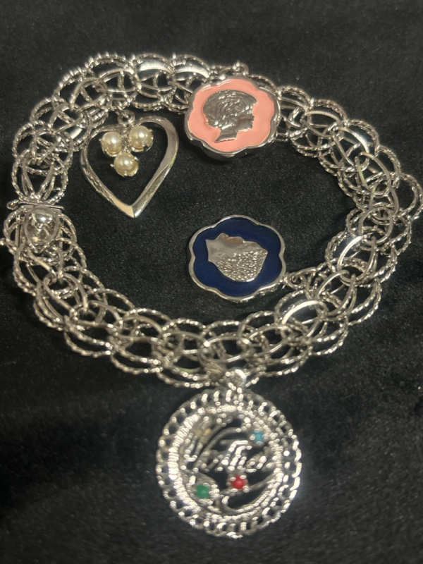 Sterling Silver Charm Bracelet with Charms