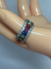 925 Sterling Wide Band Ring CZ Multiple Colours Beautiful - 2