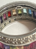 925 Sterling Wide Band Ring CZ Multiple Colours Beautiful - 5